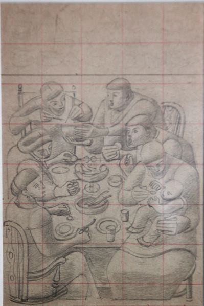 Large Family at Table -- study