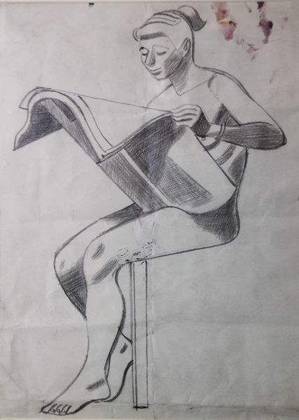 Female Life Study, Reading a Newspaper