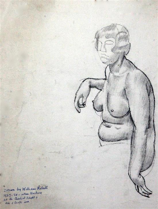 Female Life Study, Sitting, Three-quarter Front, Upper Body