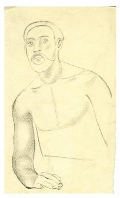 Male Life Study, Upper Torso, Right Arm and Head